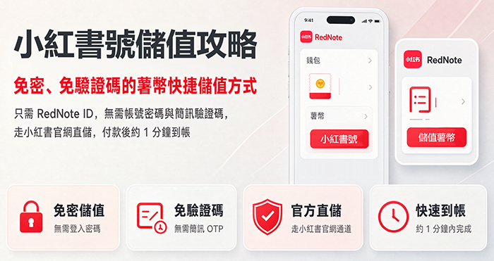 小紅書號儲值攻略|免密、免驗證碼的薯幣快捷儲值方式 小紅書號儲值攻略|免密、免驗證碼的薯幣快捷儲值方式